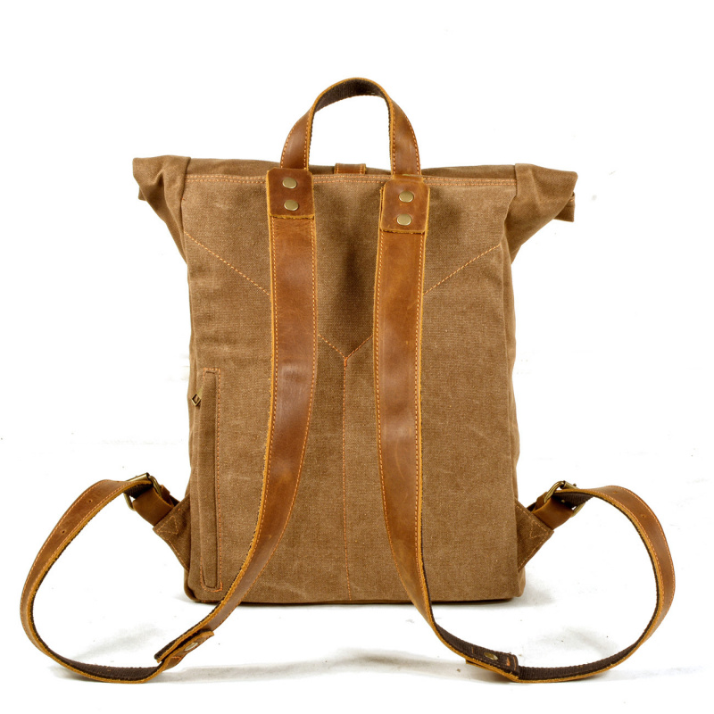 New simple and retro wax canva - Canvas Backpack Casual recension och pris
